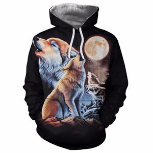 2021 Sudadera con capucha para hombre, ropa de calle de moda, Hip Hop Sudadera CON CAPUCHA DE, sudadera de manga larga, chaqueta con estampado de lobo 3D, sudadera de gran tamaño-DH823H20 - Product Image 4
