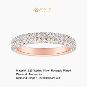 Anillo de Compromiso de Moissanita Chapado en Oro Rosa, Anillo de Eternidad, Anillo de Boda de Diamantes, Joyería de Lujo para Mujer de Gujarat - Product Image 6