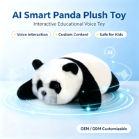 Peluche interactive IA Panda, jouet parlant intelligent, animal en peluche éducatif, jouet d'apprentissage, cadeau compagnon pour enfants, personnalisable OEM ODM