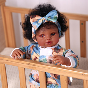 Poupée bébé fille afro-américaine réaliste Babeside Jaden de 17 pouces, tête en vinyle, corps en tissu, jouet doux, mini-jouet, vente en gros directe d'usine - Product Image 3