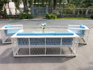 Canapé extérieur en rotin et osier, ensemble blanc Simple de loisirs Simple et Unique, vente complète fabriquée au Vietnam, offre spéciale - Product Image 3