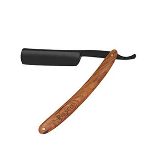 Navaja de afeitar de barbero de hoja recta, soporte para navaja de afeitar, plegable, de acero inoxidable, para afeitar el cabello - Product Image 3