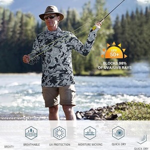 Sudadera con Capucha de Camuflaje para Hombre, Protección UPF 50 Anti-UV, Manga Larga, Ropa de Pesca, Poliéster Estampado, Prenda Superior de Alto Rendimiento para Exteriores - Product Image 3
