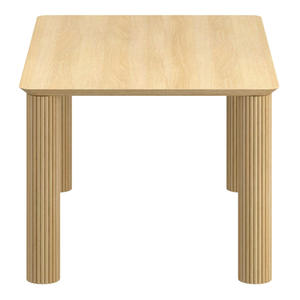 Mesa de comedor de madera maciza nórdica de lujo, moderna, minimalista, rectangular, con elegante patas acanaladas para comedor. - Product Image 3