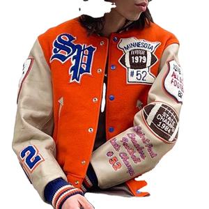 แจ็กเก็ตบอมเบอร์ขนแกะสำหรับผู้ชายเสื้อแจ็กเก็ตผ้ากำมะหยี่เย็บปะติดสำหรับฤดูหนาว - Product Image 3