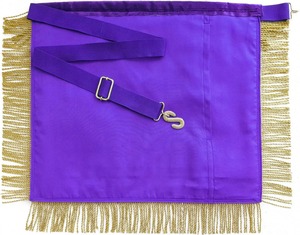 Delantal Masónico Ceremonial de la Ilustre Cámara Maestra, Bordado a Mano en Morado con Flecos y Borlas, Regalia Masónica - Product Image 5