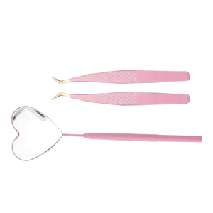 Pince à épiler rose en acier inoxydable à pointe fine, avec poignée en fibre, antistatique, durable, pour artistes en extensions de cils, pointes antidérapantes, qualité A+ - Product Image 3
