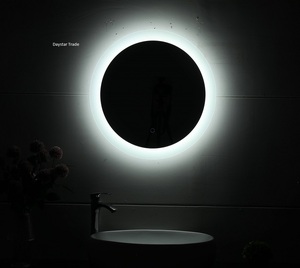 Daystar Trade Round Glass <b>LED</b> Wall-Mounted Bathroom <b>Mirror</b> with Touch Control for Clear Grooming Makeup Modern Bathroom <b>Lighting</b> - Product Image 1
