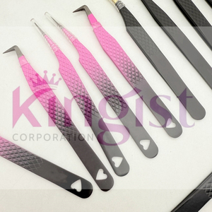 Ensemble de pinces à cils de qualité supérieure avec logo personnalisé, marque privée, en acier inoxydable, outil de beauté pour l'extension des cils - Product Image 3