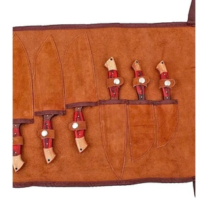 Juego de Cuchillos de Chef Profesionales de Acero de Damasco Hechos a Mano por Ahmad Fabric, 08 Piezas, Mango de Resina, Funda de Cuero, Diseño Moderno, Personalizable - Product Image 5