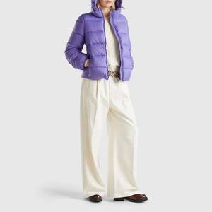 Blouson matelassé en maille unie pour femme, haute qualité, hiver 2026, manches longues, imperméable, polyester écologique - Product Image 3