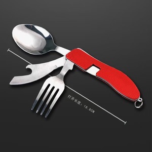 <span class=keywords><strong>Set</strong></span> di posate pieghevoli in acciaio inossidabile per escursionismo, campeggio, viaggi, con forchetta, cucchiaio e coltello. - Product Image 4