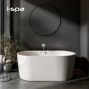 Bañera Ovalada de Acrílico Blanca Astra con Hidromasaje, Moderna, para Interiores, para Hotel o Villa - Product Image 1
