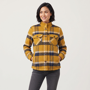 Women's Plaid Fleece <b>Jacket</b> Mandarin Collar Full Sleeve Winter <b>Flannel</b> Coat With Button Closure <b>Flannel</b> <b>Jacket</b> Women - Product Image 1