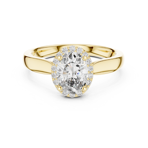 Bague de fiançailles en moissanite taille ovale, or rose, halo, alliance solide pour femme - Product Image 6