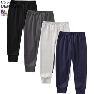 Pantalon de survêtement décontracté pour garçons, couleur unie, 2-12 ans, 100% coton, séchage rapide, respirant, impression personnalisée, ODM - Product Image 4