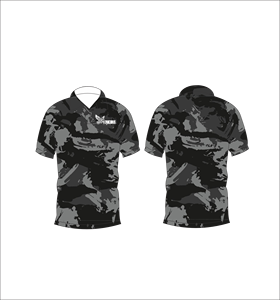 Polo en tissu camouflage urbain couleur charbon, manches courtes, style streetwear, vêtements de sport - Product Image 4