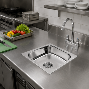 Stainless Steel 201/304 Single Bowl Square Modern Easy to Clean <b>Kitchen</b> <b>Sink</b> Above Counter Tabletop Mount Polished Wash Basin - Product Image 5