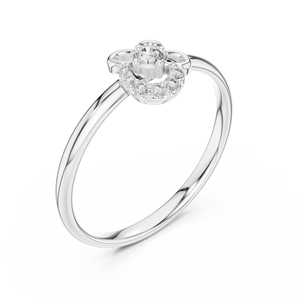 Anillo Floral con Diamantes CVD Cultivados en Laboratorio, Certificados por IGI, en Oro Rosa de 18K, Oro Amarillo, Oro Blanco y Platino, Personalizable, de Moda - Product Image 3