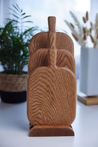 Planche à découper rectangulaire en bois noir mat avec poignée, planche à découper de cuisine en bois fait main, matériau en bois antidérapant - Product Image 5