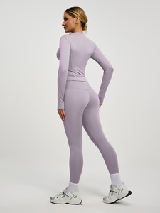 Ensemble de vêtements de sport pour femmes Atlaset Premium, trois pièces, soutien-gorge de sport sans couture, leggings, veste, personnalisation de la marque, fabrication OEM ODM - Product Image 2