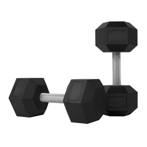 Haltères recouverts de caoutchouc 20 kg antidérapants pour exercices de fitness unisexe - Product Image 6