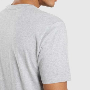 T-shirt à manches courtes pour homme, col rond, coupe classique, gris uni, jersey de coton, style décontracté, streetwear d'été, t-shirts pour homme - Product Image 6