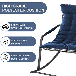 Poltrona a dondolo ergonomica e traspirante per tutte le stagioni con cuscini portaoggetti e braccioli, comoda poltrona reclinabile - Product Image 4