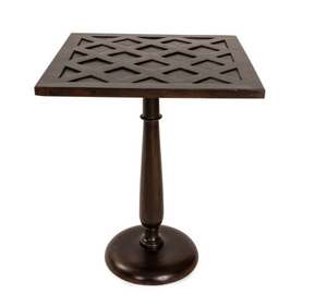 Brown Wooden Side <b>Table</b> Square Accent <b>Table</b> Metal Top End <b>Table</b> Sofa Bedside <b>Table</b> for Living Room - Product Image 1
