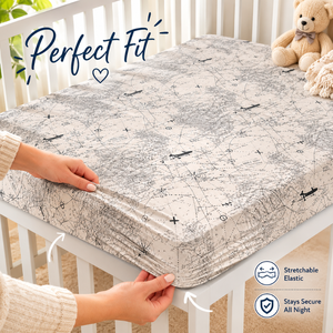 100% Organic Cotton Knitted Customized <b>Crib</b> <b>Sheet</b> | Marine Printed Fitted <b>Sheet</b> with Private Label Packaging & Custom Logo - Product Image 3