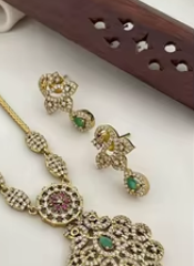 ชุดเครื่องประดับดีไซน์หรูหราหรูหราหรูหราหรูหราหรูหราเพทายประดับเพชรแบบอเมริกันประดับจี้ทองเหลืองสำหรับงานหมั้นงานแต่งงาน - Product Image 2