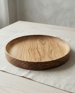 Plateau de service ovale en bois biologique, plateau de table rustique, plat de présentation en bois fait à la main pour la salle à manger, la cuisine et la décoration - Product Image 1