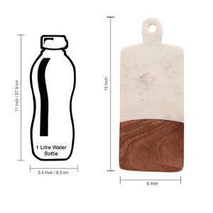 Tabla de cortar de mármol y madera para cocina, tabla de servir, tabla para queso, tabla de carnicero, tabla para preparar alimentos - Product Image 2