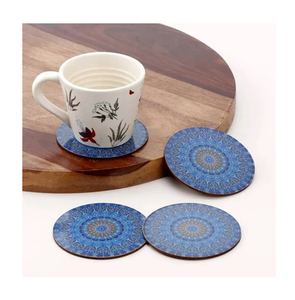 MDF Printed Coaster Reusable MDF <b>Board</b> Coasters With Bohemian Floral Design Non-Slip <b>Mats</b> For Table Decoration - Product Image 3