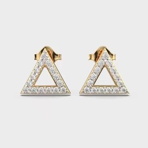 New Arrival Round Cut Diamond <b>Studs</b> Earring for Women Wear Moissanite Earrings for Export Sale from Indian Supplier - Product Image 1
