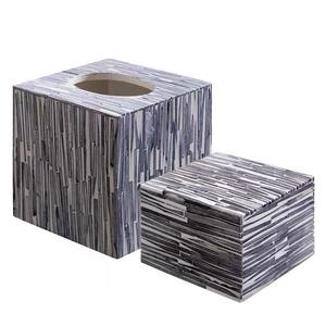 Boîte à mouchoirs en bois fait main avec incrustation de os, design unique et complexe, décoration de chambre, porte-papier - Product Image 1