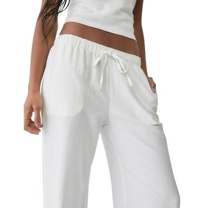 Wholesale Custom Women Patchwork Pants Casual <b>Drawstring</b> Straight Leg <b>Trousers</b> Loose Fit OEM ODM Wholesale - Product Image 5