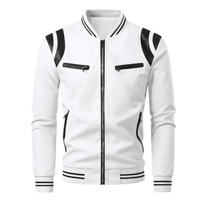 Men's Black PU Leather <b>Jacket</b> With Yellow Color Blocked Design Full Sleeve All Seasons Style Leather <b>Jacket</b> Seasons Style <b>Biker</b> - Product Image 5