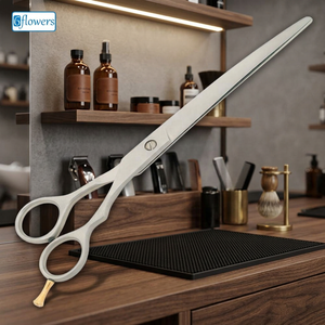 Tijeras Profesionales para Peluquería Canina, Acero Inoxidable, Hoja Curva y Recta, Punta Afilada, Tijeras para Cortar el Pelo de Perros y Gatos - Product Image 2