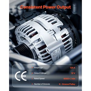 Alternatore per Auto Chevrolet Impala 11185 Compatibile con LS LT 3.5L 2006-2011, Impala LTZ 3.9L 2009-2010, Monte Carlo V6 2006-2007 - Product Image 3