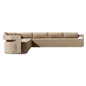 Sofá Esquinero de Teca Sólida de Lujo para Exteriores, en Forma de L, Impermeable, Ecológico, Diseño Moderno para Hotel, Conjunto de Sofás Modulares Seccionales - Product Image 2