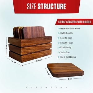 Premium Eco-Friendly Customized Thickness Classic Antique Wooden <b>Coasters</b> for Rustic Dining Home <b>Table</b> Decor Wholesale Rate - Product Image 3