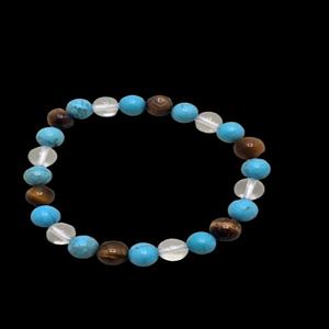 Bracelet en pierre de verre gravée multicolore de qualité AAA, 8 mm, artisanat de pierres précieuses naturelles, motif de guérison, vente en gros - Product Image 4