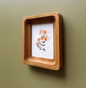 Wooden Photo <b>Frame</b> Rectangular Minimalist <b>Wall</b> Mount Vertical Display Artwork Orange Floral <b>Design</b> Family portrait wood <b>frame</b> - Product Image 6