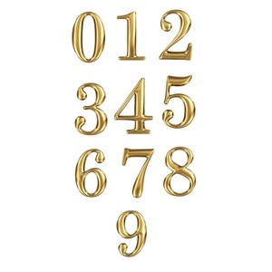 Letras del alfabeto de latón macizo 3D personalizadas para números de dirección de casa, placa de puerta de metal dorado pulido moderno, resistente a la intemperie. - Product Image 4