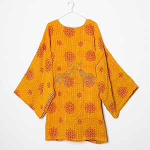 Fabricante Mayorista, Chaqueta de Verano para Mujer, Hecha a Mano en India, Estilo Vintage Kantha, Acolchada, 100% Algodón, Kimono, Bata de Baño - Product Image 3