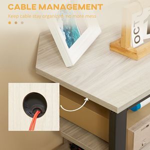 Mobile TV ad Angolo con Pannello in Legno e Ripiani Portaoggetti per TV da 29 Pollici, Colore Grigio Acciaio - Product Image 6