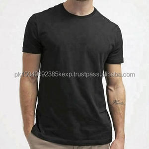Camisetas Personalizadas a Medida, Camiseta Moderna Negra de Cuello Redondo, Ajustada, 100% Algodón, Camiseta Lisa - Product Image 1