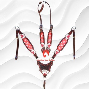 2026 Más Vendido, Calidad Superior, Hecho a Mano, 100% Cuero Vacuno, Conjunto de Silla de Montar Western, Cabezada y Pechopetral Pintados a Mano y Tallados - Product Image 3
