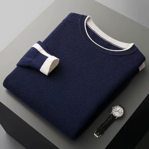 Pull en laine respirant à col rond pour homme, personnalisé avec étiquette privée, épais et de qualité supérieure pour l'hiver, fabrication OEM ODM - Product Image 5